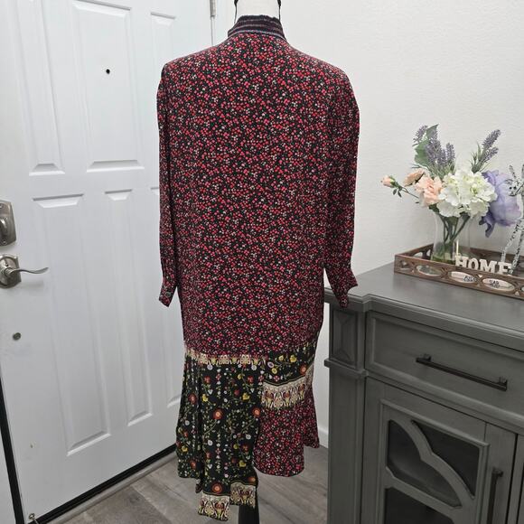 Nº21 Gilmar Printed Silk Patchwork Chemisier Dress L Asymmetrical Luxury Runway - Picture 4 of 11